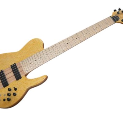 Custom Solis Imperial Yellow Birdseye 7 String Bass - Image 2
