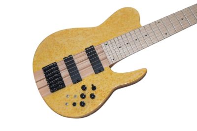 Custom Solis Imperial Yellow Birdseye 7 String Bass