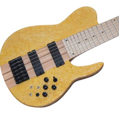 Custom Solis Imperial Yellow Birdseye 7 String Bass