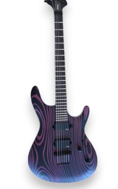 Custom Onyx Gothic Black Luminactive 6 String Electric Guitar - Image 2