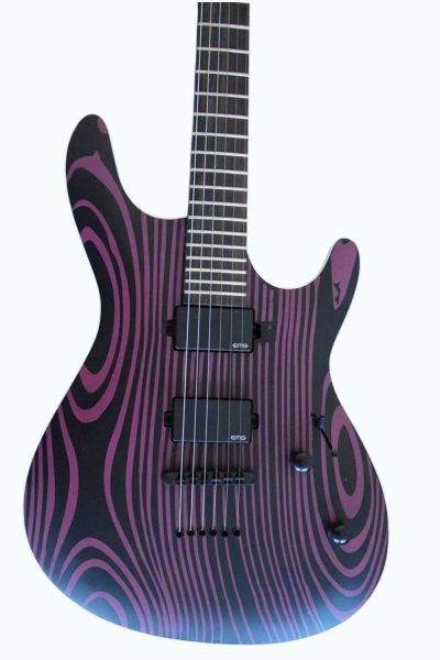 Custom Onyx Gothic Black Luminactive 6 String Electric Guitar