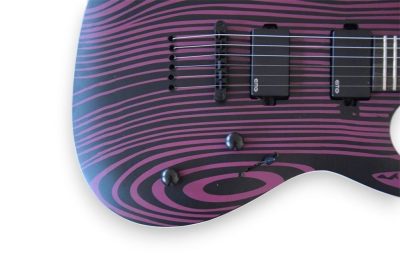Custom Onyx Gothic Black Luminactive 6 String Electric Guitar - Image 6