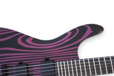 Custom Onyx Gothic Black Luminactive 6 String Electric Guitar - Image 7