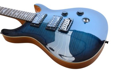 Custom Monarch 24 Gray Blue Flame Maple Top Guitar - Image 3