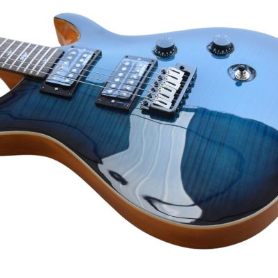 Custom Monarch 24 Gray Blue Flame Maple Top Guitar - Image 3