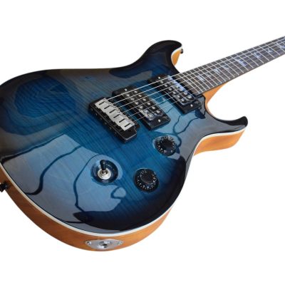 Custom Monarch 24 Gray Blue Flame Maple Top Guitar