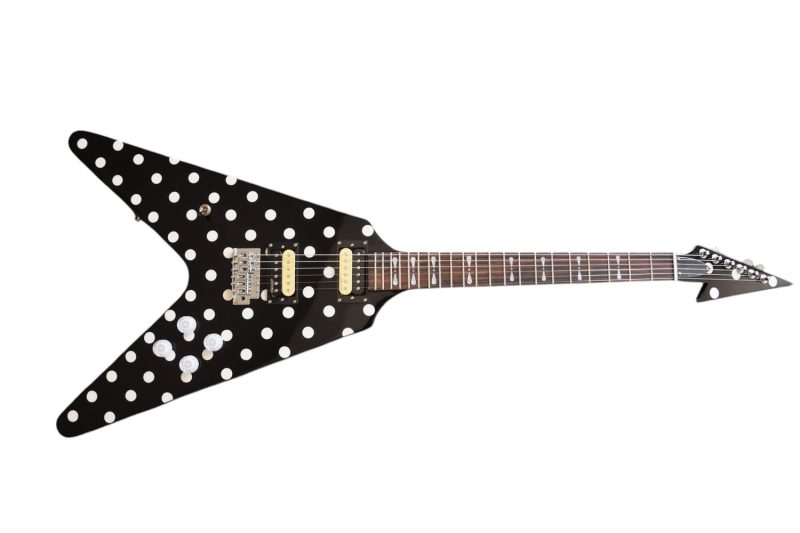 Custom Crown Randy Rhoads Flying V Black Polka Dots Electric