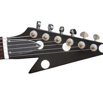 Custom Crown Randy Rhoads Flying V Black Polka Dots Electric Guitar - Image 3