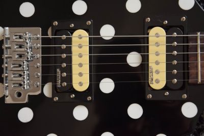 Custom Crown Randy Rhoads Flying V Black Polka Dots Electric Guitar - Image 6