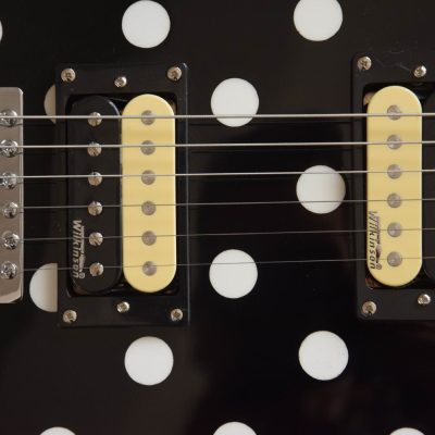 Custom Crown Randy Rhoads Flying V Black Polka Dots Electric Guitar - Image 6
