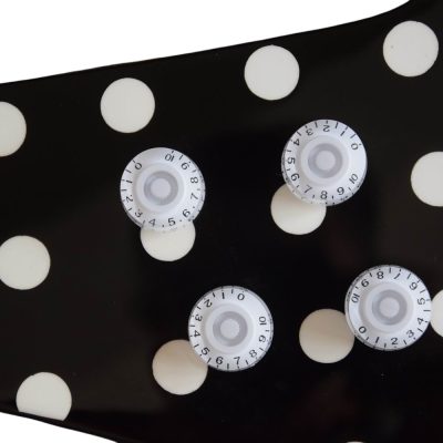 Custom Crown Randy Rhoads Flying V Black Polka Dots Electric Guitar - Image 7