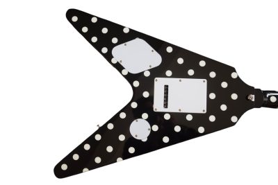 Custom Crown Randy Rhoads Flying V Black Polka Dots Electric Guitar - Image 10