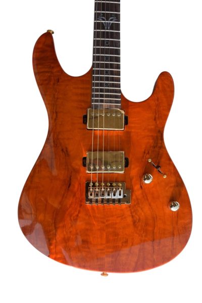 Custom Magnitude Roasted Alder Body Waterfall Burl Maple Top Guitar