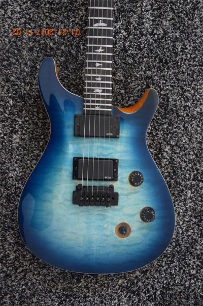 Custom Monarch SE Quilted Maple Top Blue Burst Guitar - Image 4
