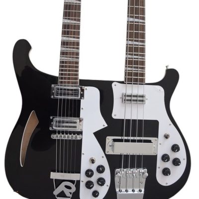 Custom Nova 4003 Rutherford Genesis Double Neck Black 4 String Bass 6 String Guitar