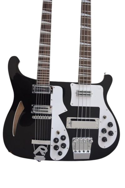 Custom Nova 4003 Rutherford Genesis Double Neck Black 4 String Bass 6 String Guitar