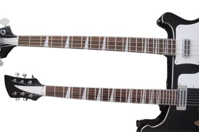 Custom Nova 4003 Rutherford Genesis Double Neck Black 4 String Bass 6 String Guitar - Image 4
