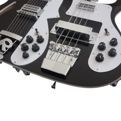 Custom Nova 4003 Rutherford Genesis Double Neck Black 4 String Bass 6 String Guitar - Image 6
