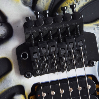 Custom Obsidian Lynch Carved Skull and Bones Electric Guitar - Image 5