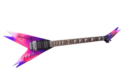 Custom Silverpine Vinnie Vincent I Flying Double V Purple Pink Guitar - Image 2