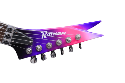 Custom Silverpine Vinnie Vincent I Flying Double V Purple Pink Guitar - Image 3