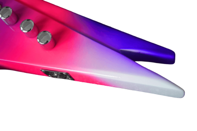Custom Silverpine Vinnie Vincent I Flying Double V Purple Pink Guitar - Image 7