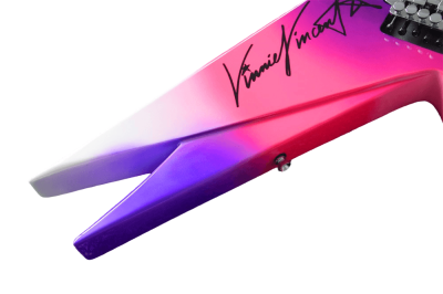 Custom Silverpine Vinnie Vincent I Flying Double V Purple Pink Guitar - Image 8