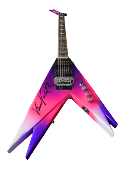 Custom Silverpine Vinnie Vincent I Flying Double V Purple Pink Guitar - Image 9