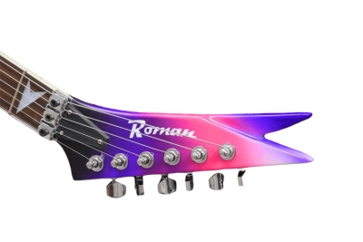 Custom Silverpine Vinnie Vincent I Flying Double V Purple Pink Guitar - Image 11