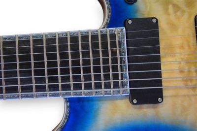 Custom Onyx Regius Blue Flame Maple 8 String Guitar - Image 6