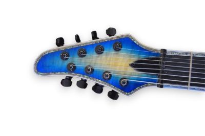Custom Onyx Regius Blue Flame Maple 8 String Guitar - Image 4