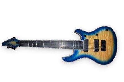 Custom Onyx Regius Blue Flame Maple 8 String Guitar - Image 7
