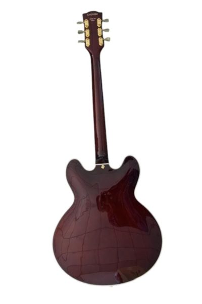 Custom Crown ES335 Bigsby Vibrato Tailpiece Vintage Sunburst Semi Hollow Jazz Fhole Guitar - Image 8