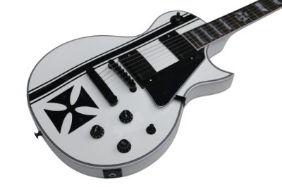 Custom Obsidian James Iron Cross White Electric Guitar