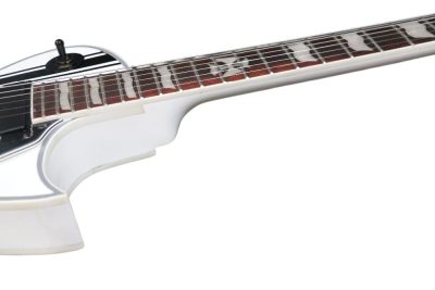Custom Obsidian James Iron Metal Cross White Electric Guitar - Image 4