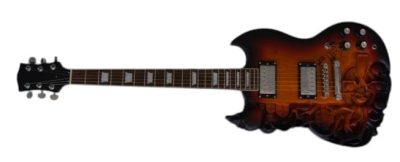Custom Crown SG Carved Skull Sunburst Guitar - Image 7