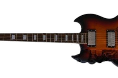 Custom Crown SG Carved Skull Sunburst Guitar - Image 7