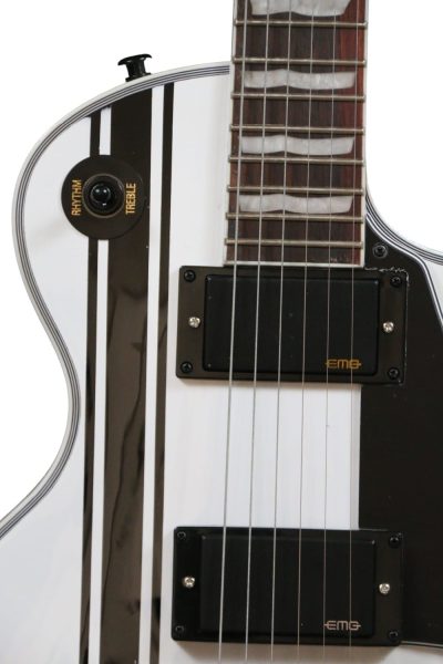 Custom Obsidian James Iron Metal Cross White Electric Guitar - Image 6