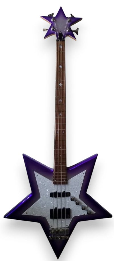 Custom Pulse Rosewood Fretboard Bootsy Purple Burst Star Space 4 String Rock Bass MEC Pickups Option - Image 9