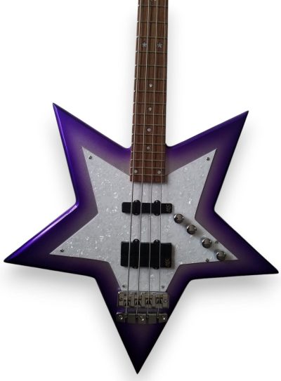 Custom Pulse Rosewood Fretboard Bootsy Purple Burst Star Space 4 String Rock Bass MEC Pickups Option
