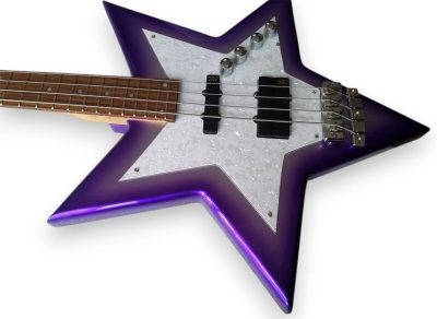Custom Pulse Rosewood Fretboard Bootsy Purple Burst Star Space 4 String Rock Bass MEC Pickups Option - Image 10