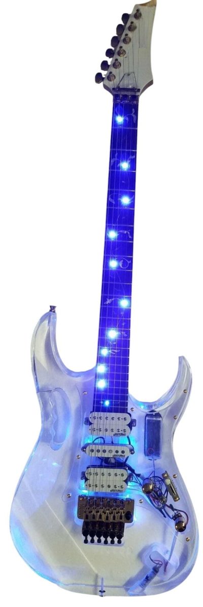 Custom Axis Plexiglass Acrylic LED Tree of Life Inlay Jem Guitar Floyd Rose Tremolo