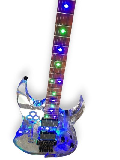 Custom Axis Plexiglass Acrylic Multi Colored LED Jem Tremolo Guitar