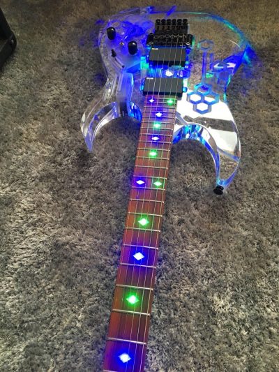 Custom Axis Plexiglass Acrylic Multi Colored LED Jem Tremolo Guitar - Image 3