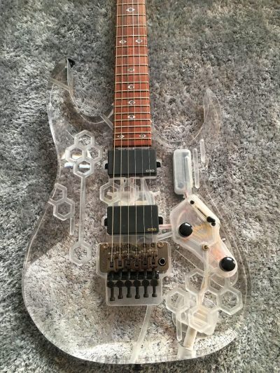 Custom Axis Plexiglass Acrylic Multi Colored LED Jem Tremolo Guitar - Image 9