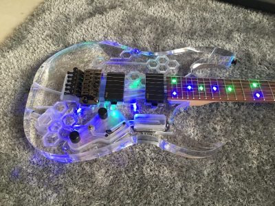 Custom Axis Plexiglass Acrylic Multi Colored LED Jem Tremolo Guitar - Image 19