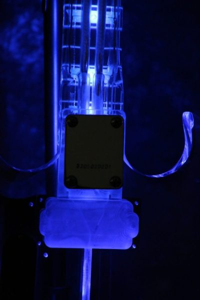 Custom Crown SG Plexiglass Acrylic Blue Led Guitar - Image 3