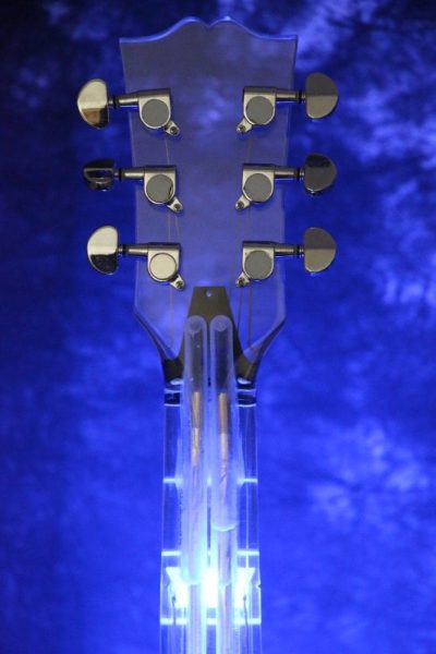 Custom Crown SG Plexiglass Acrylic Blue Led Guitar - Image 8