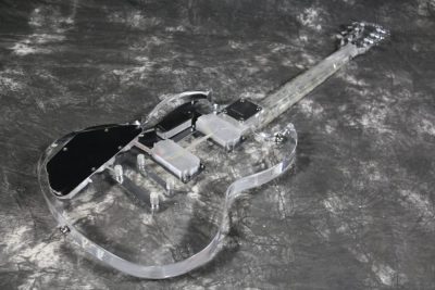 Custom Crown SG Plexiglass Acrylic Blue Led Guitar - Image 10