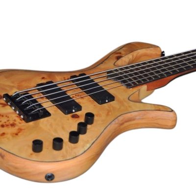 Custom Onyx Elite Natural Poplar Top 5 String Bass - Image 3
